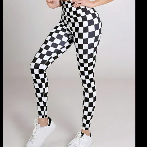 Checker Print Leggings - Picture 4 of 4